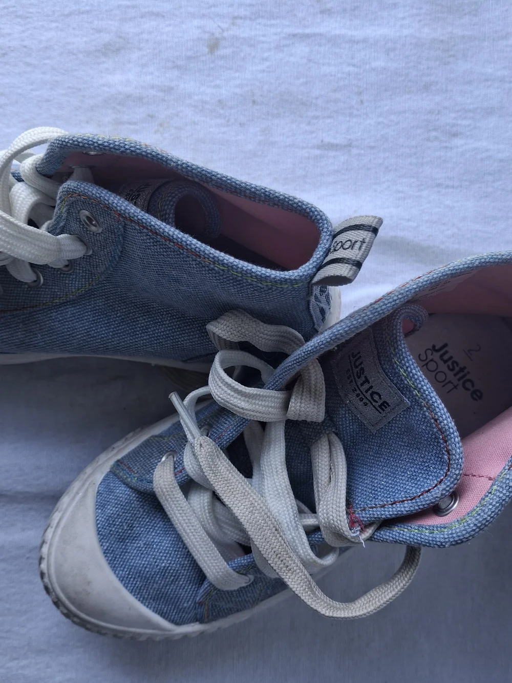 Justice High-Top Kids Sneakers in Light Blue and Pink